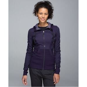 Lululemon Dance Studio Jacket III Reversible Black Grape Thumbhole Sleeves 4